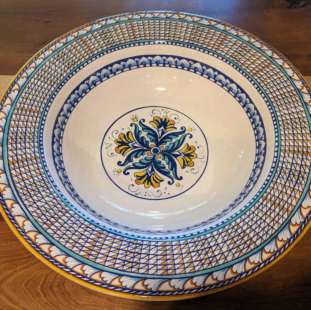 WILLIAMS-SONOMA ITALY BOWL MEDITERRANEAN 16" LARGE PASTA SERVING BOWL